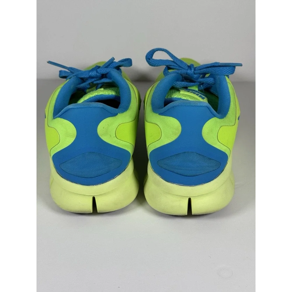 Nike Free 5.0 Flash Lime Blue Hero Black Youth Size 7 - Picture 7 of 10